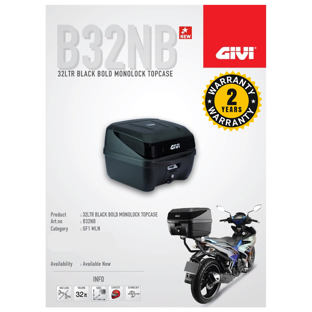 Givi Box Ltr Monolock Top Case B Nb Original Full Accessories