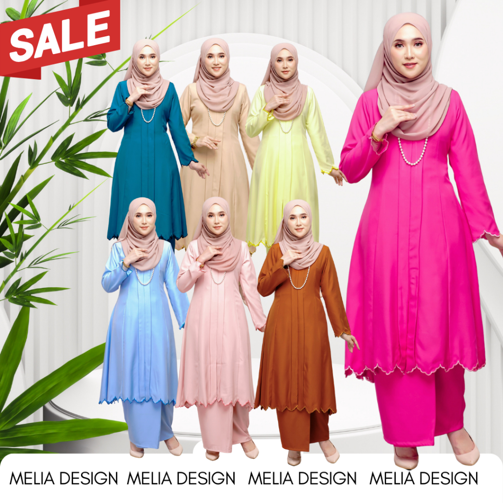 By Melia Design Baju Hot Viral Kebarung Moden Sulam Biku Cotton