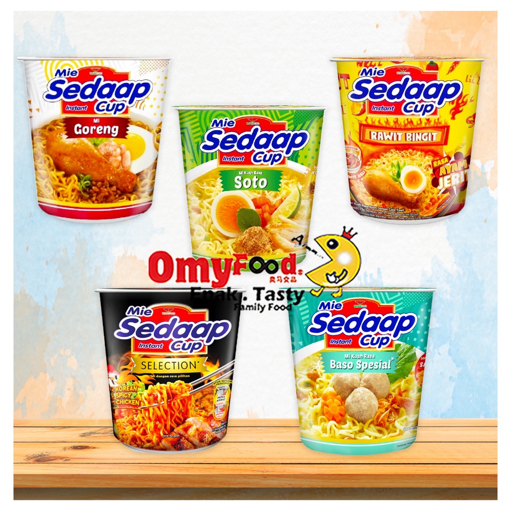 G G Mie Sedaap Instant Cup Mi Goreng Mi Kuah Rasa Soto Korean