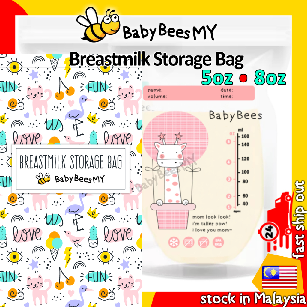 BabyBeesMY Milk Storage Bag Breastmilk Storage Bag Double Ziplock