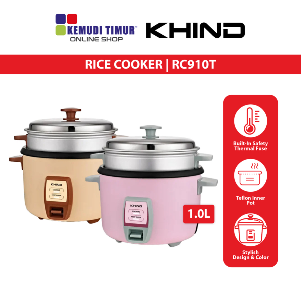 Khind Rice Cooker With Steam Tray L Series Rc T Shopee Malaysia