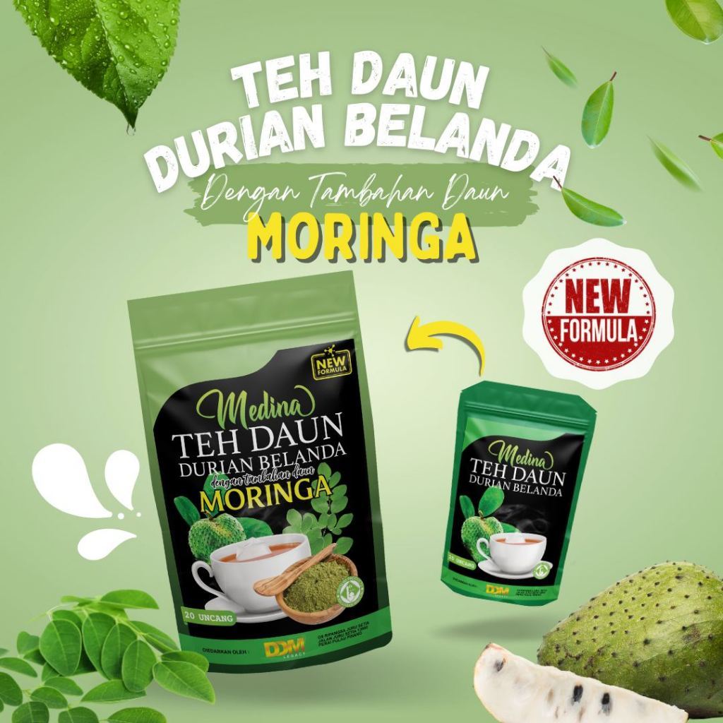 New Formula Teh Daun Durian Belanda Dengan Moringa Shopee Malaysia