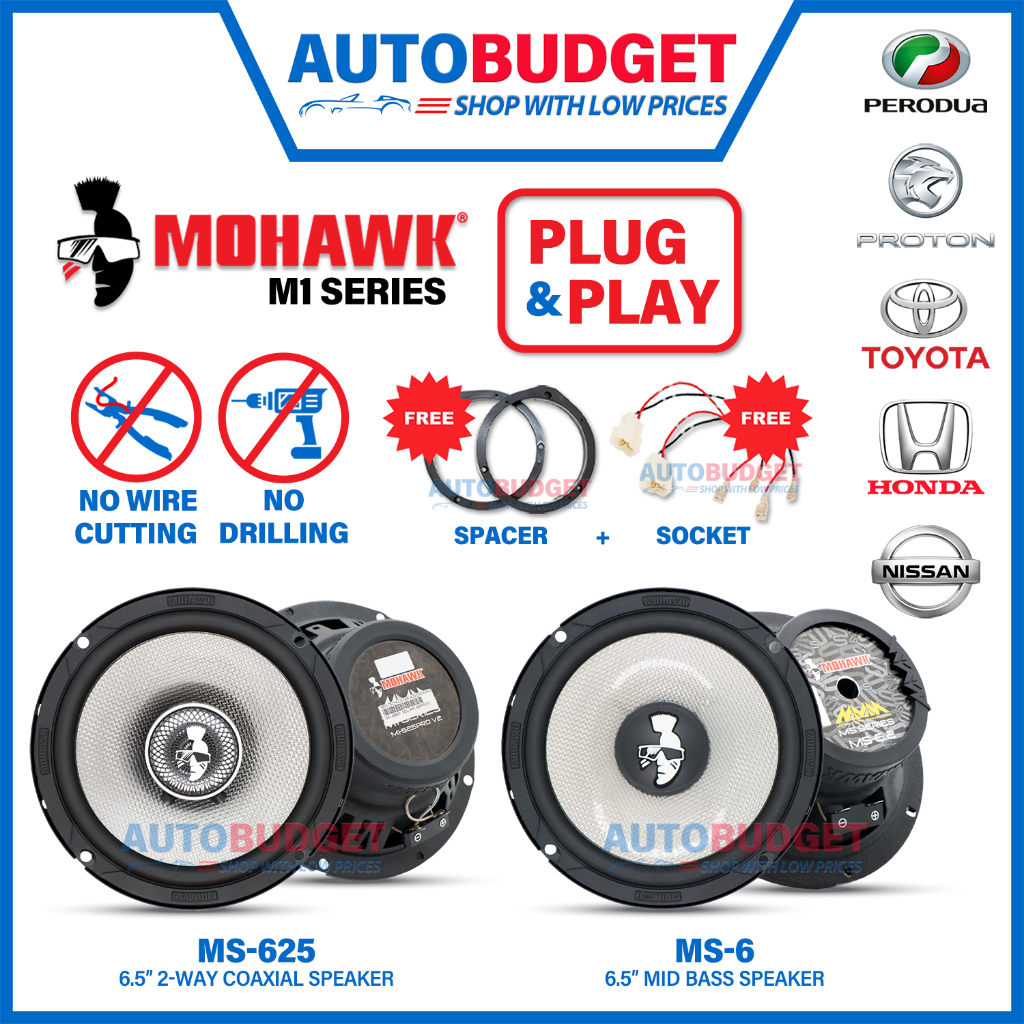 Mohawk Speaker Plug Play Speaker Set M1 625Pro V2 Proton Perodua