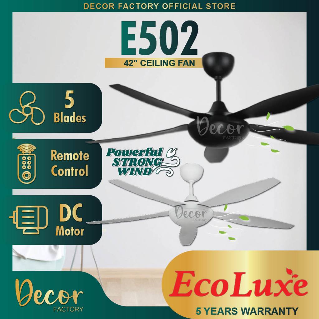 ECOLUXE Baby Fan ECOLUXE E502 42 5 Blades 6 Speed Reverse Remote