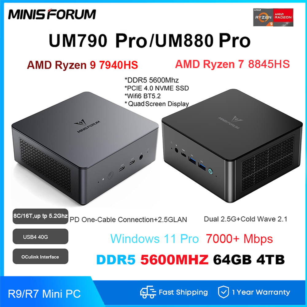 Minisforum Um Pro Mini Pc Amd Ryzen Hs Windows Pro Gb