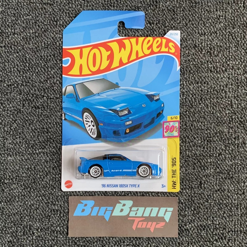 Hot Wheels 96 Nissan 180SX Type X Blue 211 Mainline 2024 Case M N In