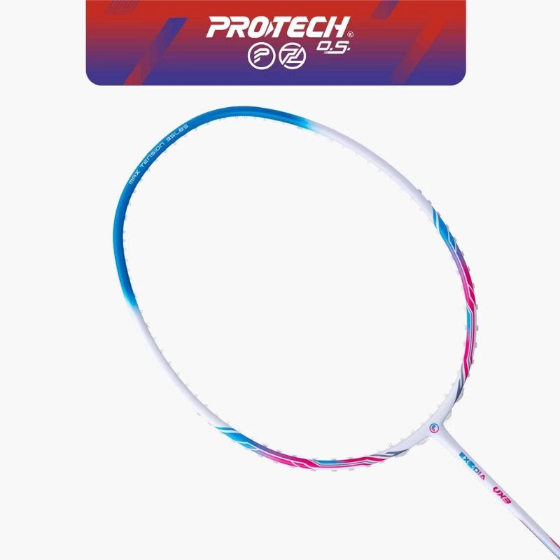 Protech Badminton Racket Exodia Vx Ug Max Lbs Free String