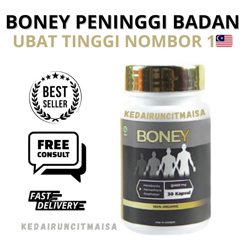 Ubat Tinggi Badan Boney Original Peninggi Boney Kapsul Hijau Boney