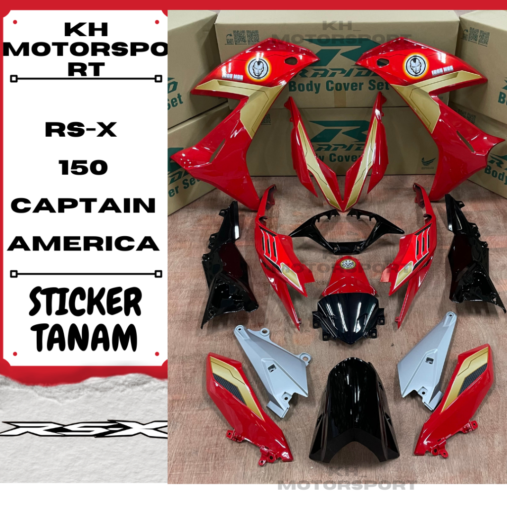 Honda Rsx Rs X Iron Man Series Red Body Coverset Sticker