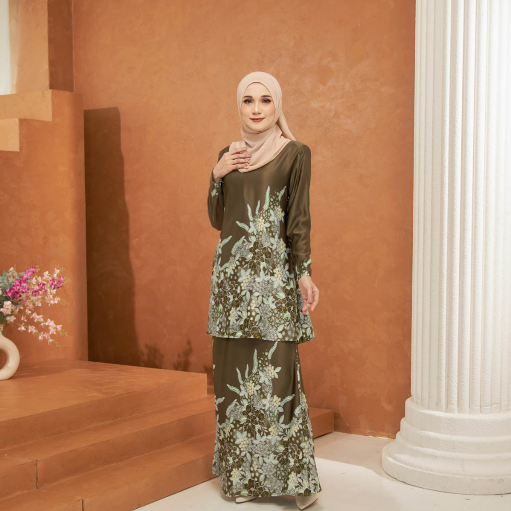 KURUNG BATIK ALANA KEMEJA BATIK DM L15 2 SATIN VALENTINO DARK