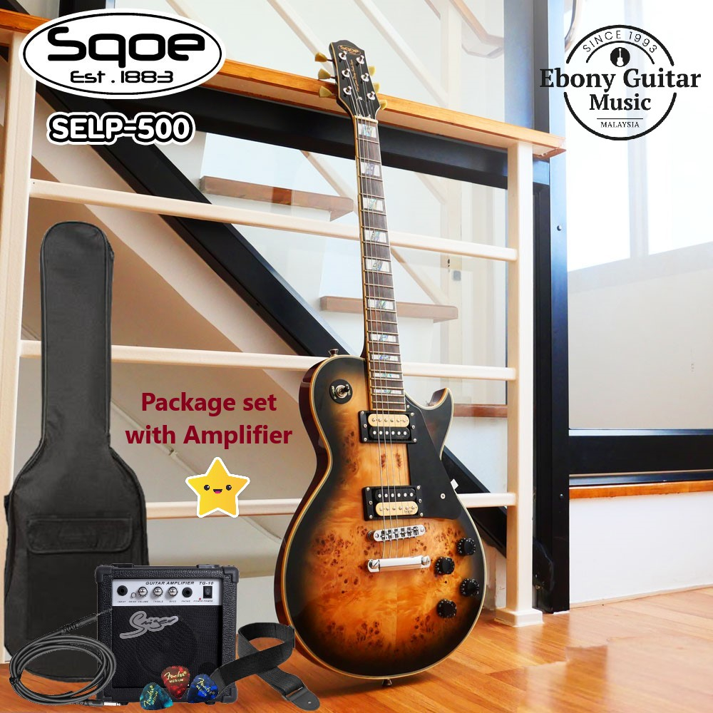 SQOE SELP500 Les Paul Body HH Pikcup Electric Guitar Rosewood Fretboard