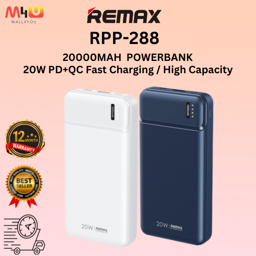 Remax RPP 288 20000mAh Pure Series 20W PD QC Fast Charging 20000 Mah