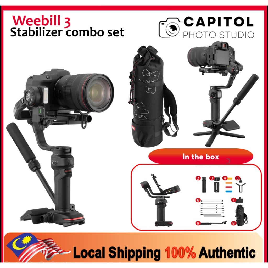 ZHIYUN WEEBILL 3S Combo Set 3 AXIS HANDHELD GIMBAL FOR DSLR AND