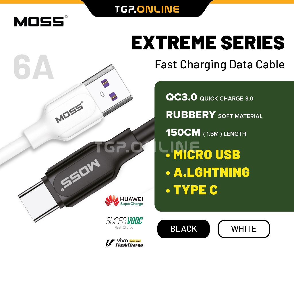 MOSS Extreme Series QC 3 0 Micro USB A Lghtning Type C Huawei Super