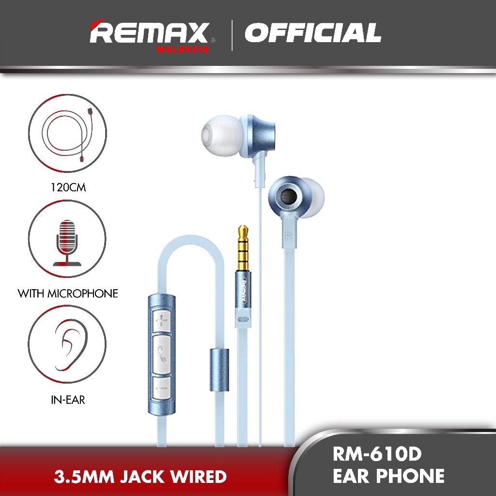 Remax Rm D Super Bass In Ear Wire Length Earphones Cm Shopee