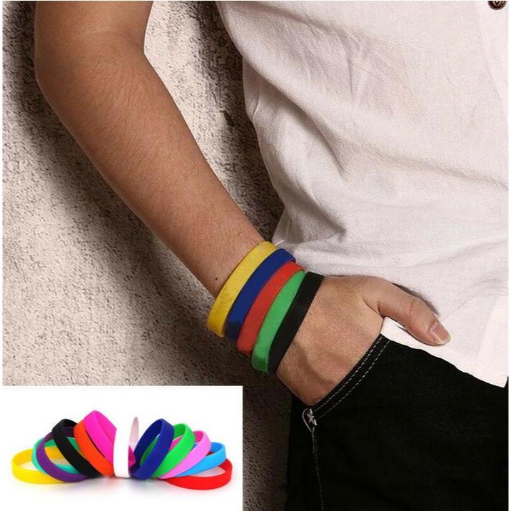 100PCS Silicon Wristband Rubber Wristband 202x12mm Getah Gelang Tangan