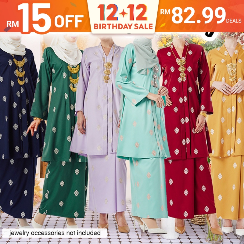 Baju Kurung Moden Kebarung Baju Labuh Kurung Sulam Nikah Tunang Sulam