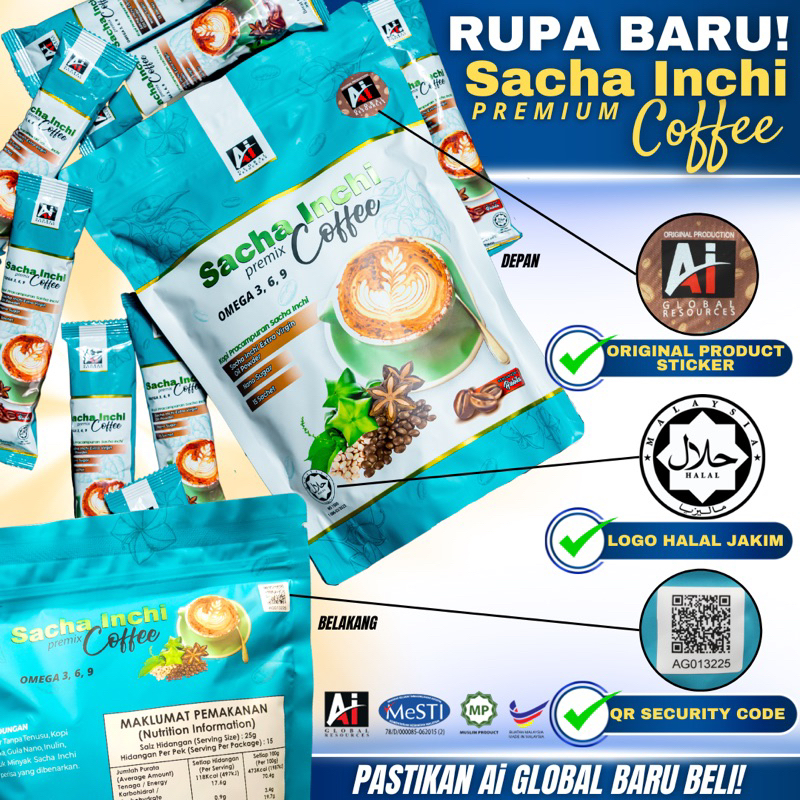 Pack Kopi Sacha Inchi Ai Global Kesihatan Nano Coffee Free