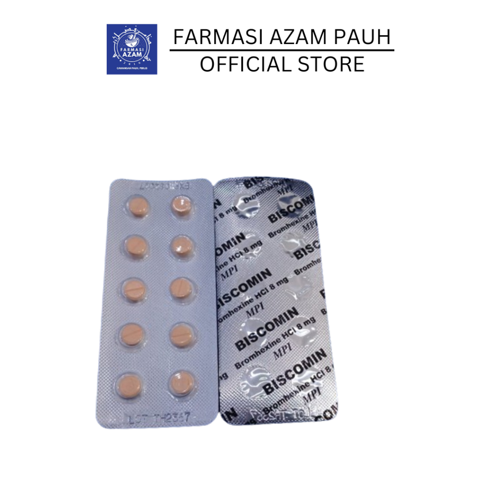 Biscomin Tablets Mg Bromhexine Hcl Mg Untuk Cairkan Kahak Shopee