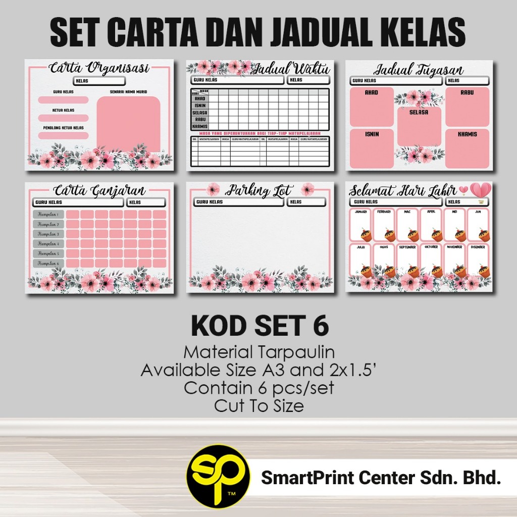 Banner Set Keceriaan Kelas Carta Dan Jadual Pkk Pak Pelbagai Tema