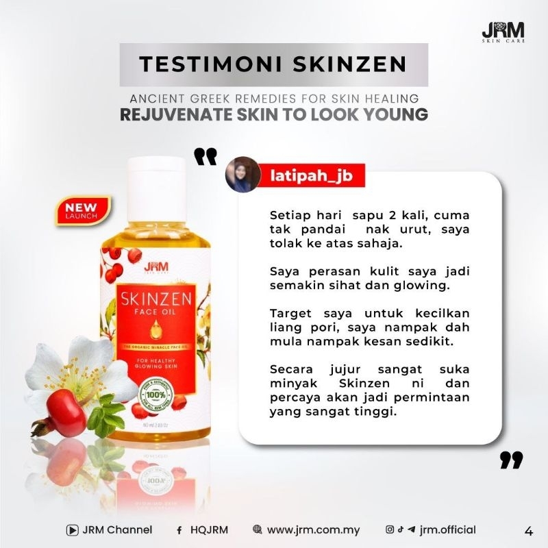 Skinzen Face Oil By Jrm Original By Hq Freegift Shopee Malaysia