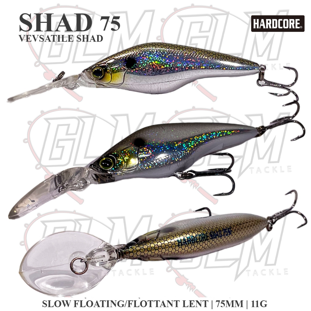 DUEL HARDCORE SHAD VERSATILE 75 SLOW FLOATING FLOTTANT LENT 75MM