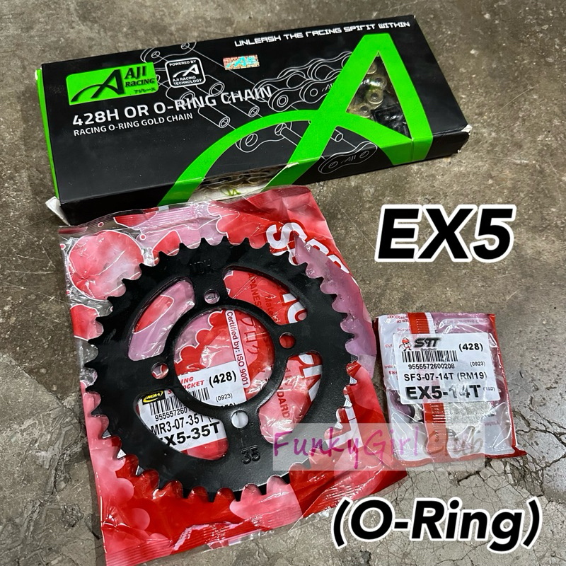 Mdh Aji Racing Oring Sprocket Set Combo Honda Ex Dream High Power