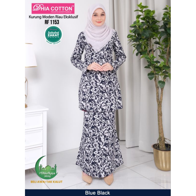 Koleksi Raya Kurung Cotton Riau Eksklusif By Dhia