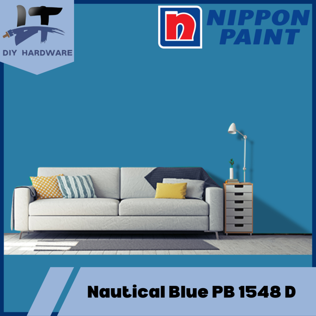 1 Liter Nippon Paint Nautical Blue PB 1548 D For Interior Wall Paint