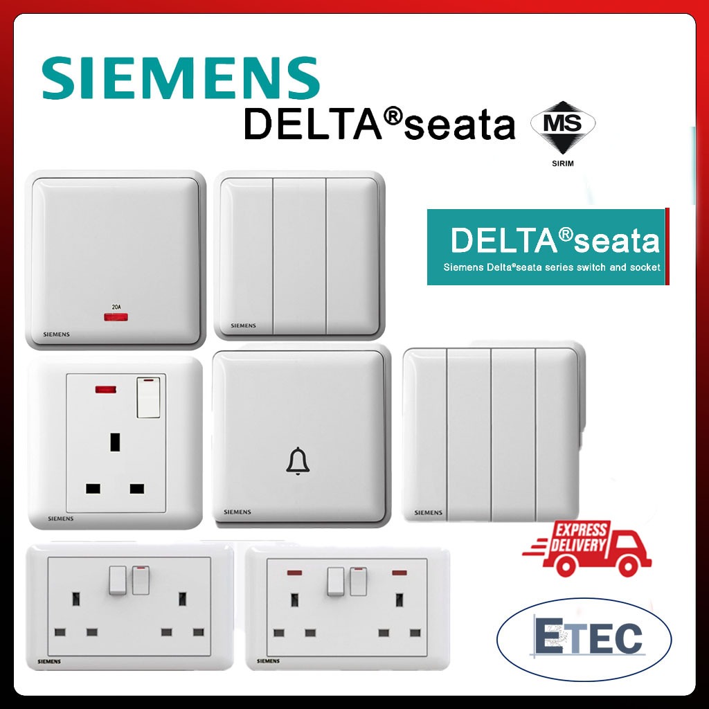 Siemens Delta Seata Series Switches Socket Outlet Sirim Approved