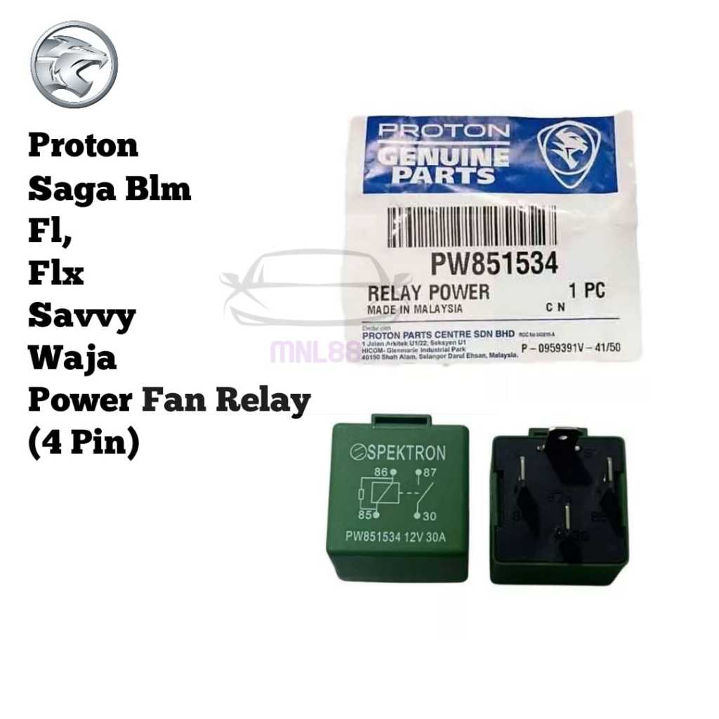 Original Proton Saga Blm Fl Flx Savvy Waja Power Fan Relay PW851534