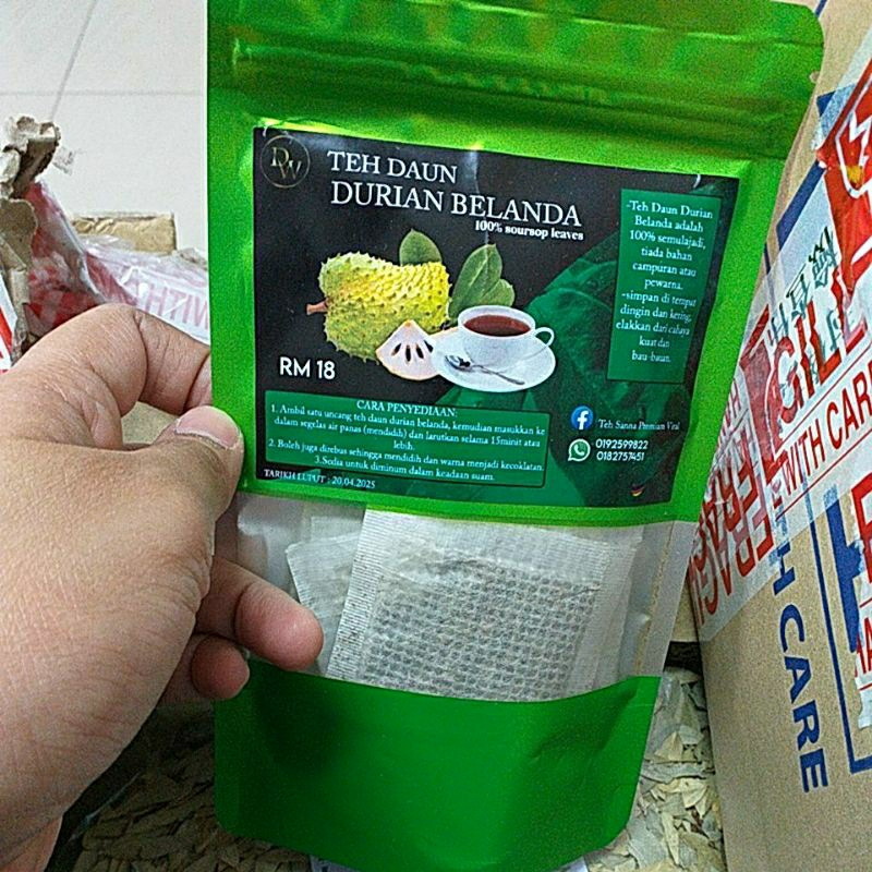 Teh Daun Durian Belanda Soursoap Leaves Shopee Malaysia