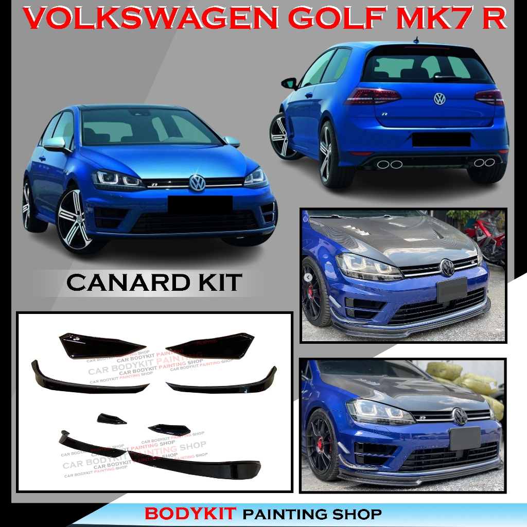 VOLKSWAGEN GOLF MK7 R RZ REVOZPORT STYLE FRONT CANARD KIT FRONT BLADE