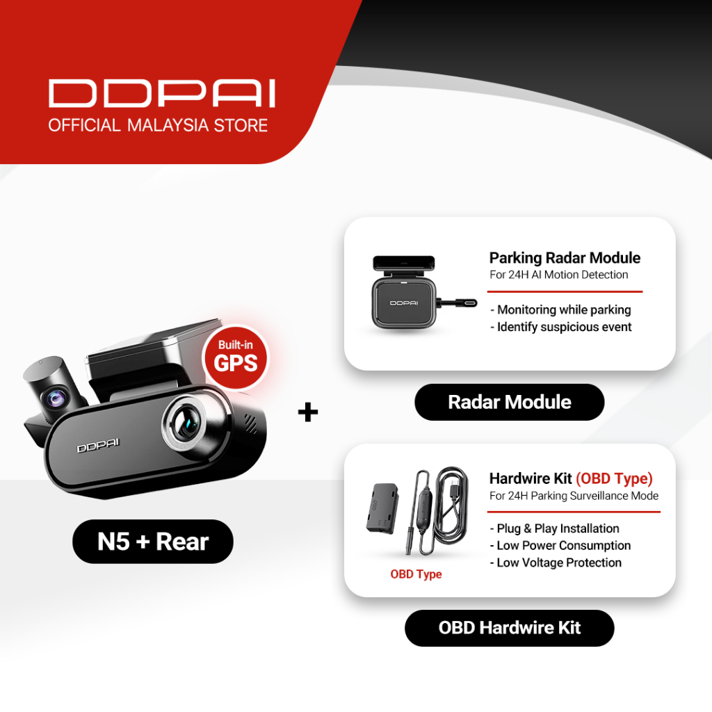 Ddpai N Dual K Ultra Hd Gps Front Rear Recording Dash Cam Super