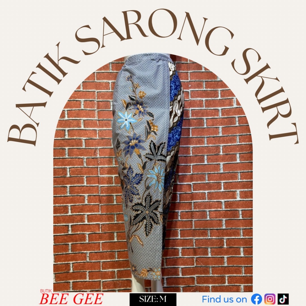 Batik Sarong Skirt Size M Nyonya Style Ready Made Batik Jahit