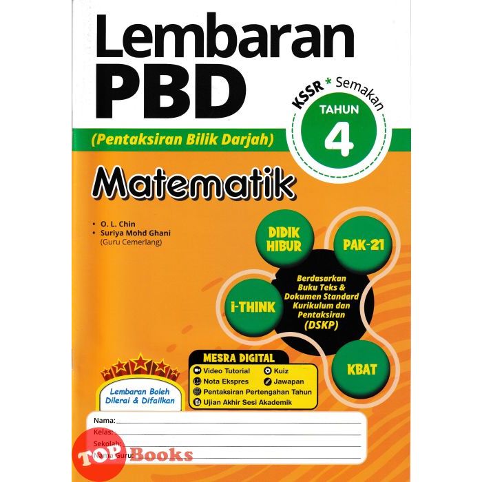 TOPBOOKS Ilmu Bakti Lembaran PBD Matematik Tahun 4 KSSR Semakan 2024