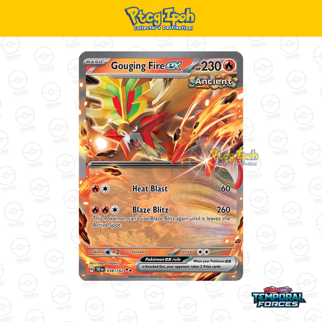 Pokémon TCG Temporal Forces Gouging Fire ex 038 162 Ultra Rare