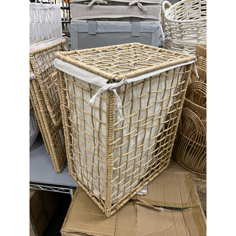 Ssf Premium Rattan Laundry Basket With Linen Bakul Baju Kotor Shopee