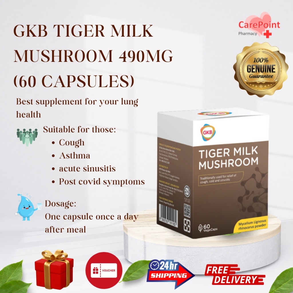 Gkb Tiger Milk Mushroom Vegecaps Shopee Malaysia