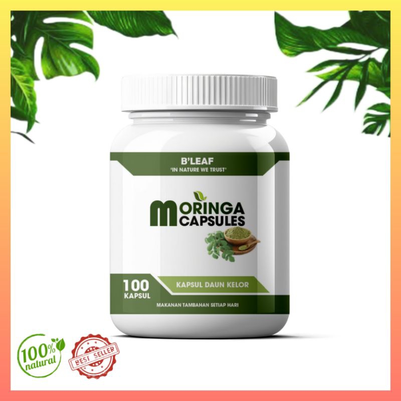 Moringa Capsules 100 Capsules Kapsul Daun Kelor 100 Biji Kapsul