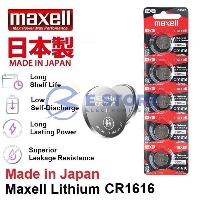 CR1616 Original Maxell Lithium Coin Cell Battery Shopee Malaysia