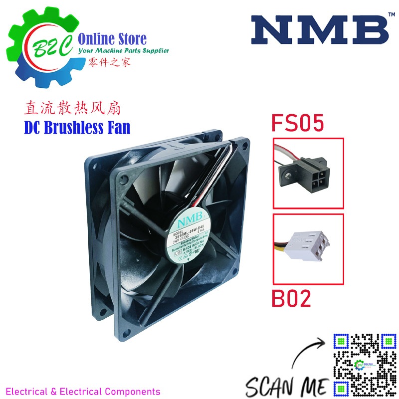 NMB 3610ML 05W B49 24V DC 0 16A Brushless Axial Cooling Fan Fanuc