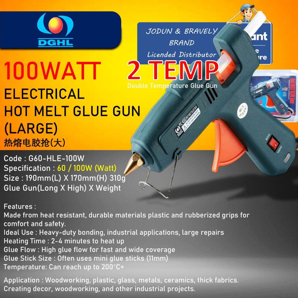DGHL BRAND Watt W Electrical Hot Melt Glue Gun Large