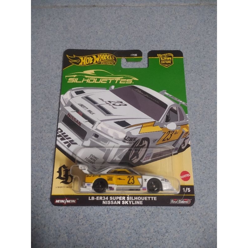 Hot Wheels Premium LB ER34 Super Silhouette Nissan Skyline White HW