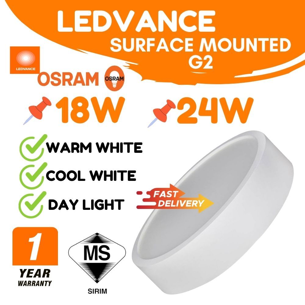 LEDVANCE G2 LED ECO SURFACE DOWNLIGHT 6 18W 8 24W SURFACE MOUNTED