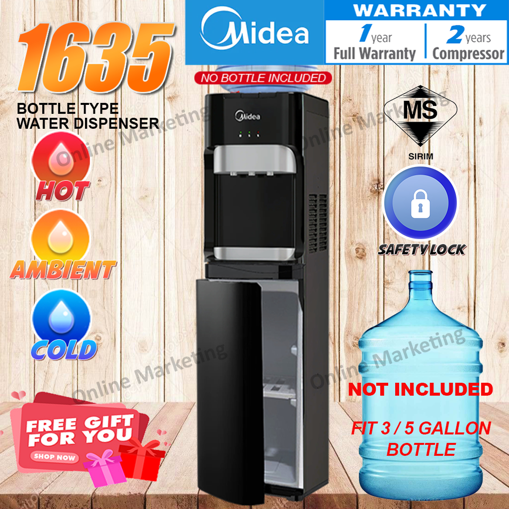 MIDEA Bottle Type FloorStanding Water Dispenser Hot Warm Cold Model S Compressor Cooling