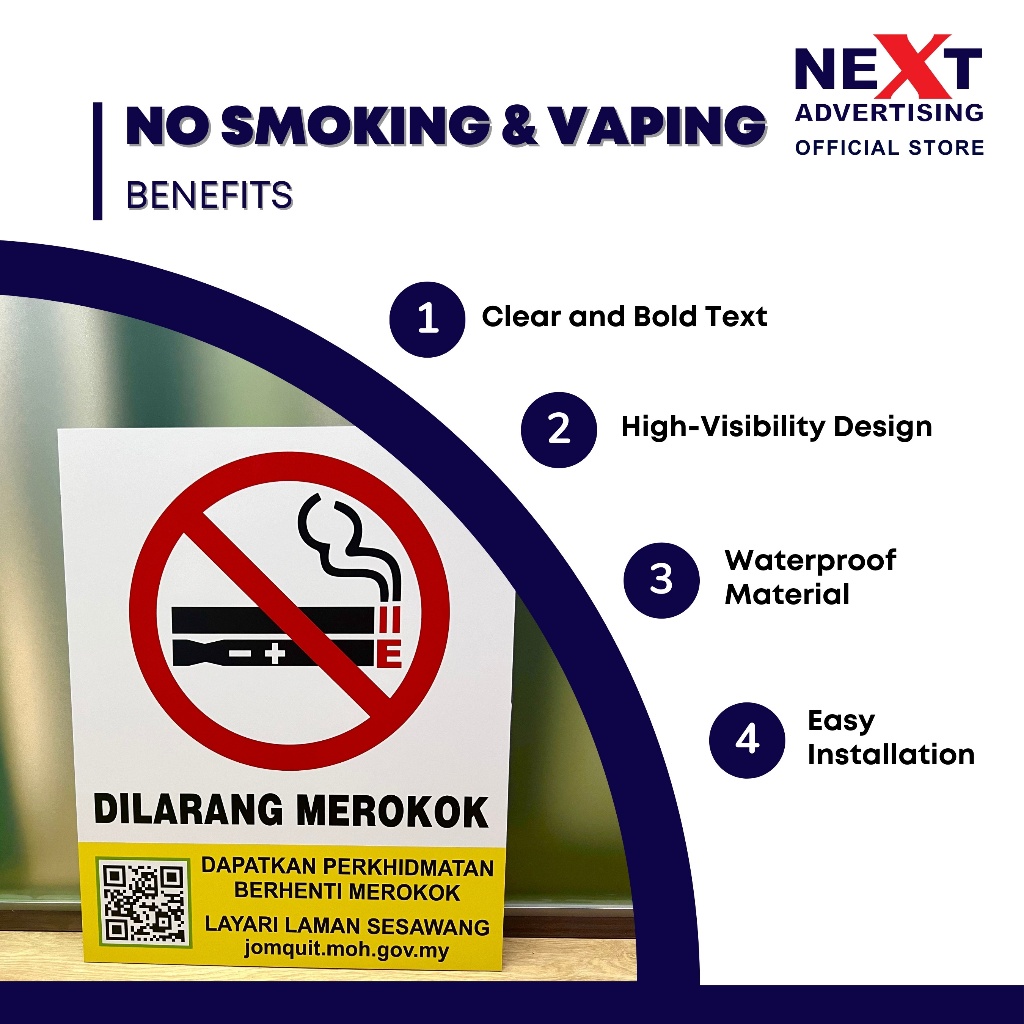 Edisi Terkini Dilarang Merokok Papan Tanda No Smoking Or Vaping