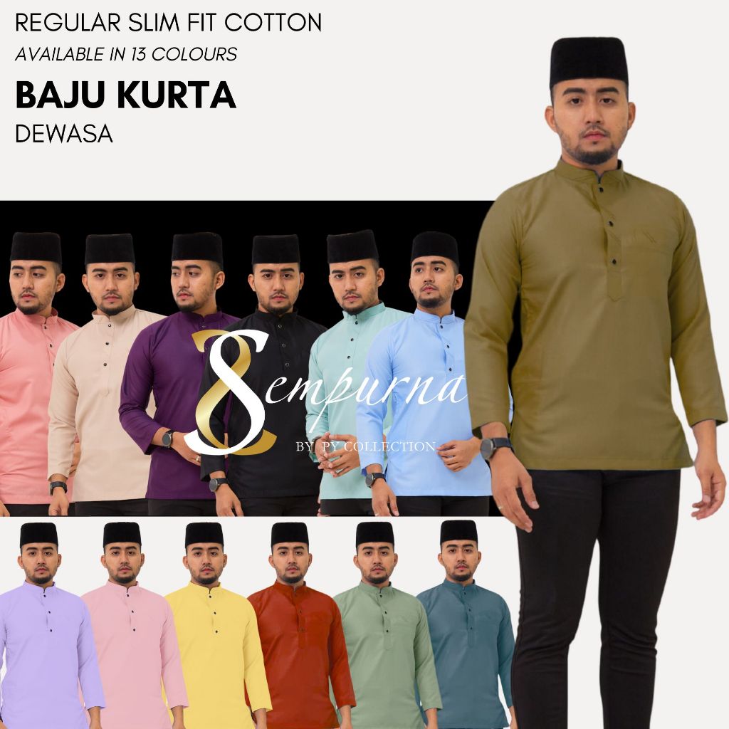 Design Baju Kurta Dewasa Peach Nude Purple Black Green Olympic Rich