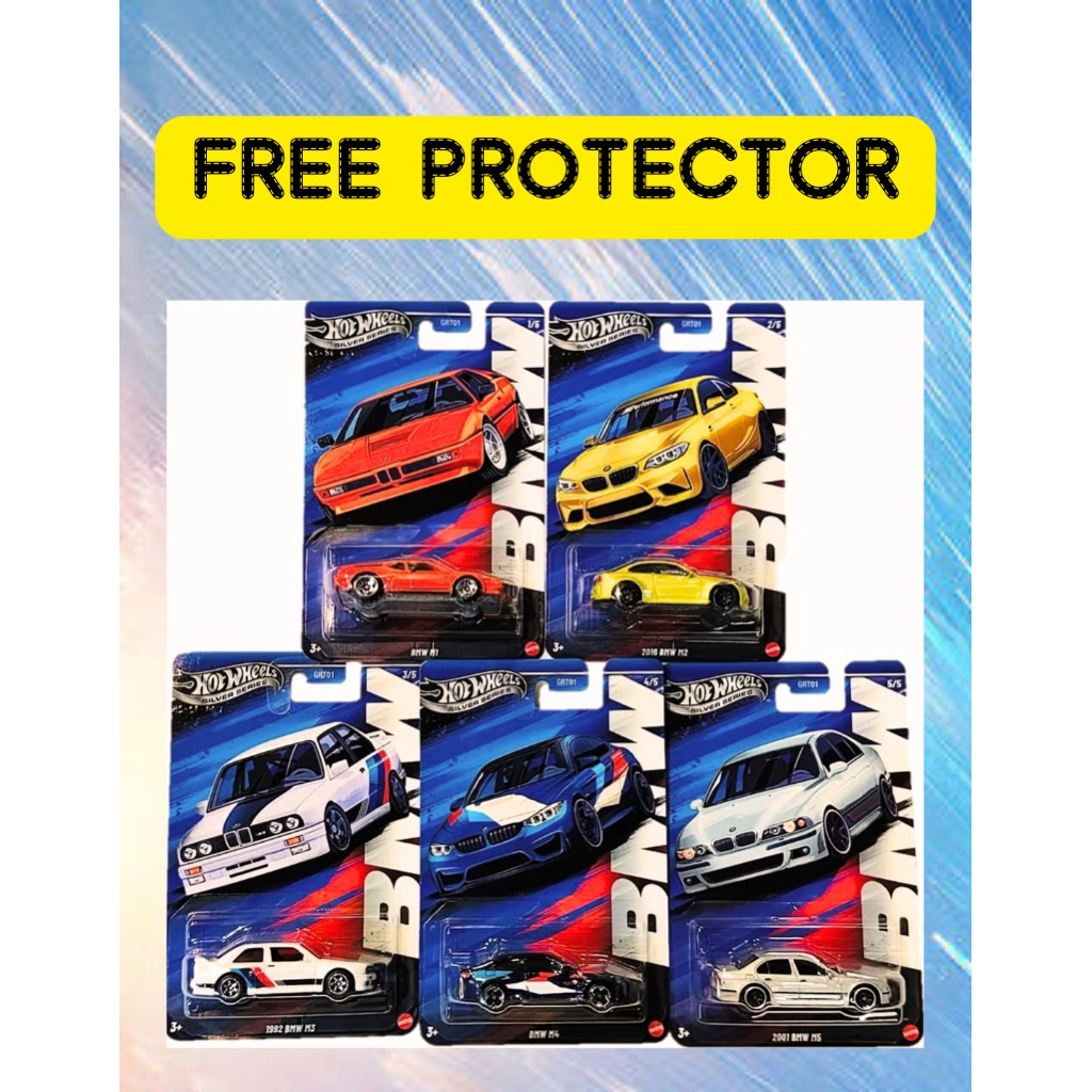 Hot Wheels BMW Silver Series GRT01 BMW M Series Set Of 5 M1 M2 M3 M4 M5
