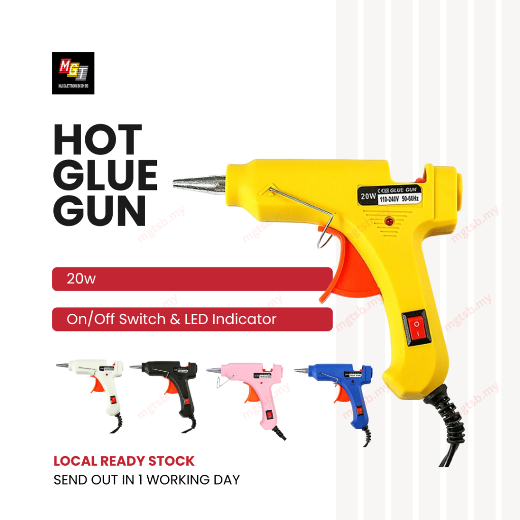 Hot Glue Gun Pistol Gam 20W Electric Hot Glue Stick Hot Melt Glue